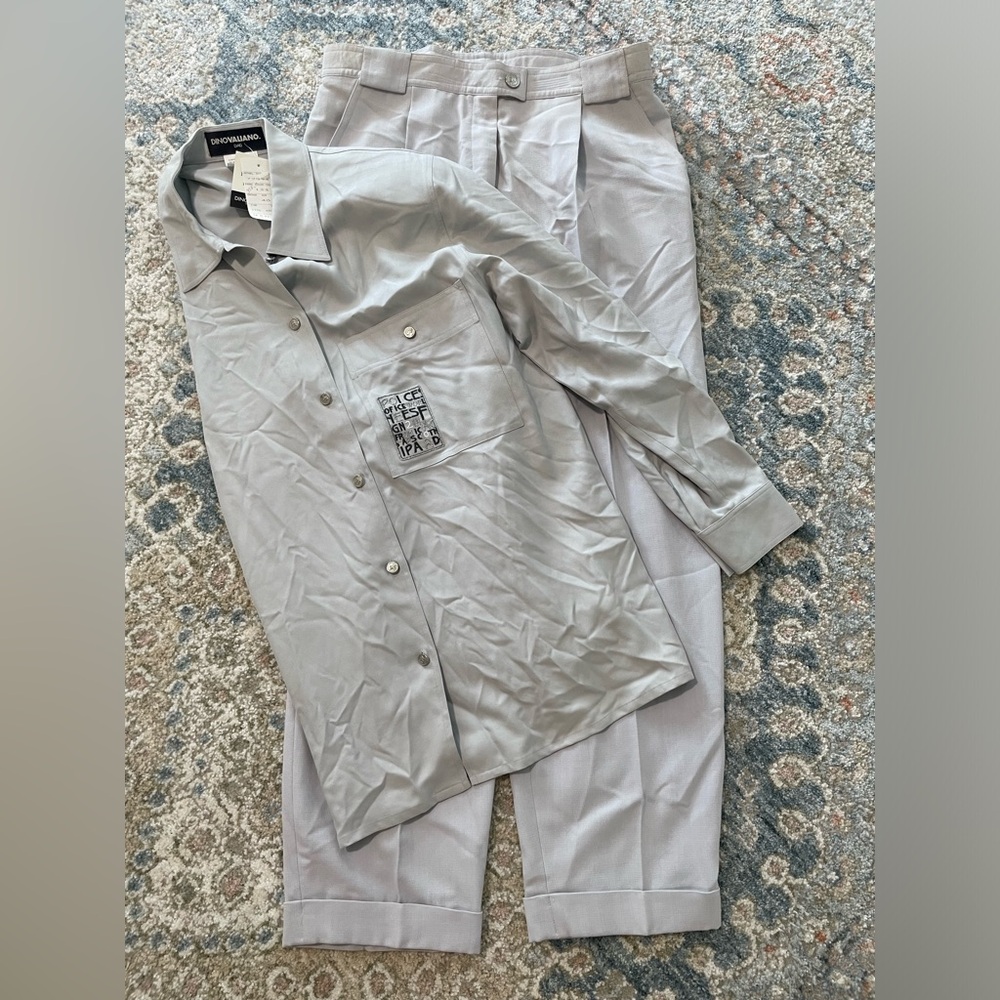 Vintage Rare Deadstock Dino Valiano Matching Silk Set NWT Size 40/42